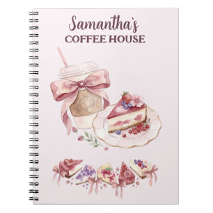 Caderno Espiral Identidade Visual de Cafés e Patisserias em Aquare