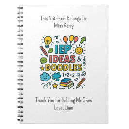 Caderno Espiral IEP Ideas, Doodles & Snacks | Inclusion