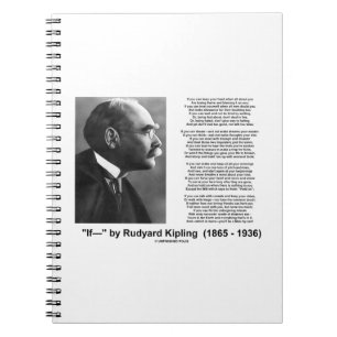 Caderno Espiral If- by Rudyard Kipling Poem de Conselhos Motivacio