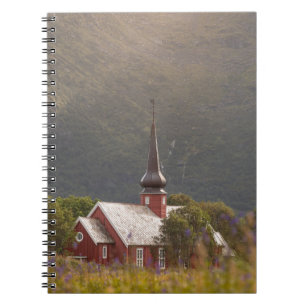 Caderno Espiral Igreja Flakstad das Ilhas Lofoten