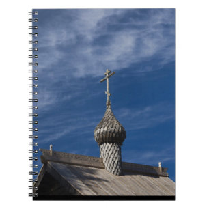 Caderno Espiral igreja ortodoxa russa de madeira tradicional