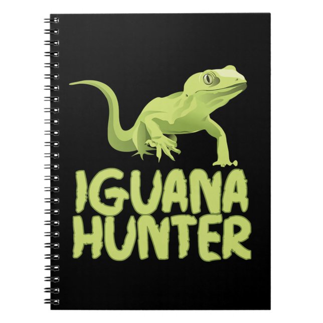 Caderno Espiral Iguana Hunter - Funny Iguana Reptile Lizard Pet (Frente)