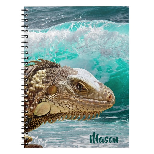 Caderno Espiral Iguana Wave (com nome personalizado) (Frente)