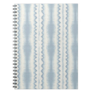 Caderno Espiral Ikat Azul Pálido, Faixa Fina Tecida