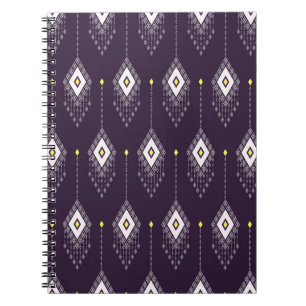 Caderno Espiral Ikat Chandelier Pattern: Vintage Textile Design