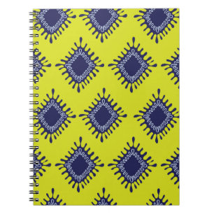 Caderno Espiral Ikat Tribal: Padrão Moderno Na moda.
