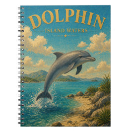 Caderno Espiral Ilha do Golfinho Águas Watercolor GeoSaga
