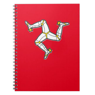 Caderno Espiral Ilha dos pés Manx da bandeira 3 do homem do homem