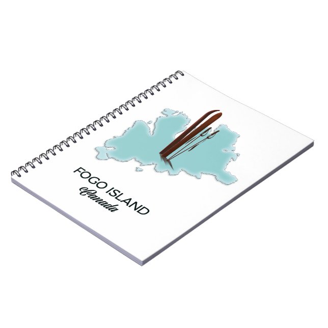 Caderno Espiral Ilha Fogo Canadá mapa poster (Left Side)