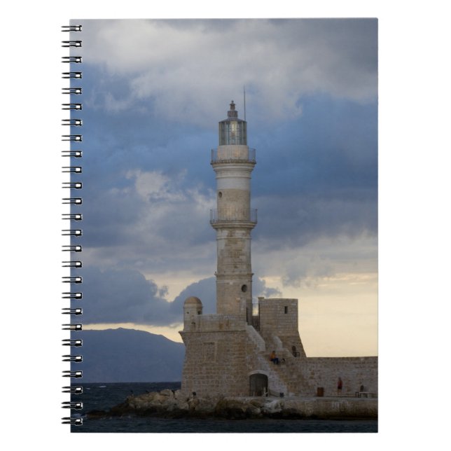 Caderno Espiral Ilha grega de Creta e antiga cidade de Chania 2 (Frente)