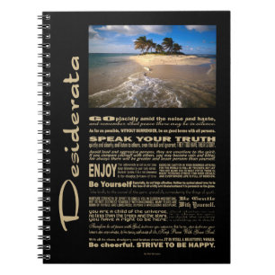 Caderno Espiral Ilha Solitária Desiderata Poem