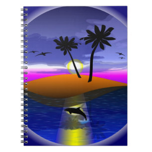 CADERNO ESPIRAL ILHA TROPICA