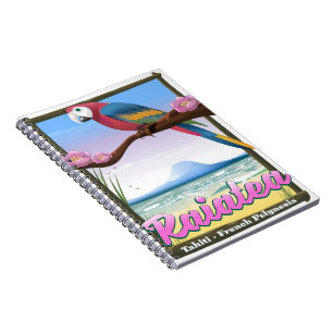 Caderno Espiral Ilhas de sociedade de Raiatea, Tahiti, Polinésia