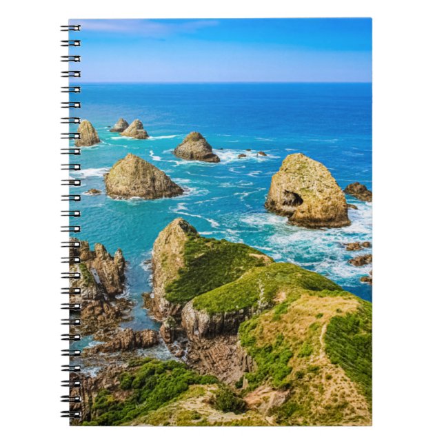 Caderno Espiral Ilhas Nugget Point, Nova Zelândia (Frente)