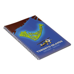 Caderno Espiral Ilhas Toronto, Ontário, mapa do Canadá