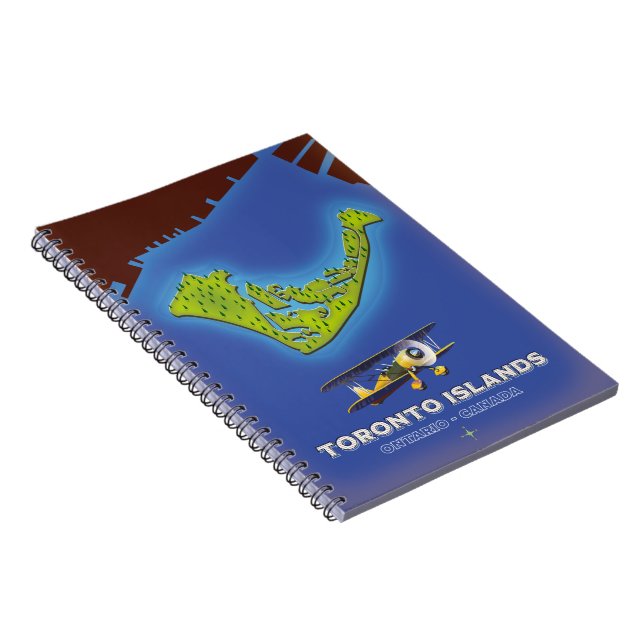 Caderno Espiral Ilhas Toronto, Ontário, mapa do Canadá (Lado Direito)