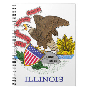 Caderno Espiral Illinois Flag