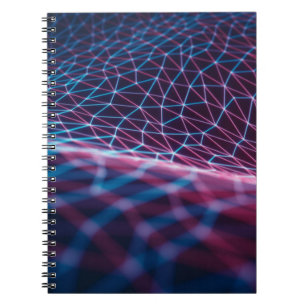 Caderno Espiral Ilustração 3D, malha gravada representando estagiá