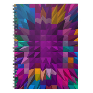 Caderno Espiral Ilustração 3D ou patente de cor Mosaico de renderi