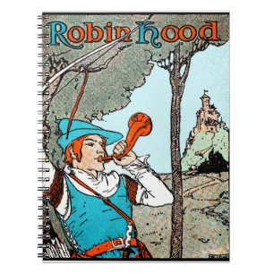 Caderno Espiral Ilustração Antiga de Robin Hood e seus Homens Aleg