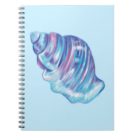 Caderno Espiral Ilustração colorida da solha do oceano arco-íris