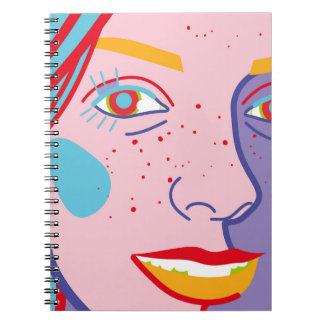 Caderno Espiral Ilustração colorida de moda