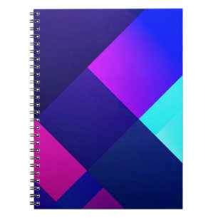 Caderno Espiral Ilustração com verificação em preto e roxo