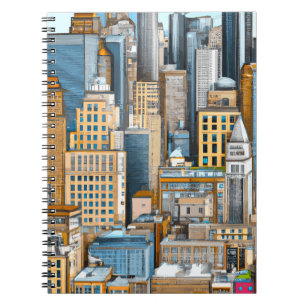 Caderno Espiral Ilustração da paisagem urbana de Nova York