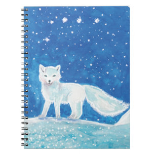Caderno Espiral Ilustração da Pequena Raposa Árctica (Vulpes lagop