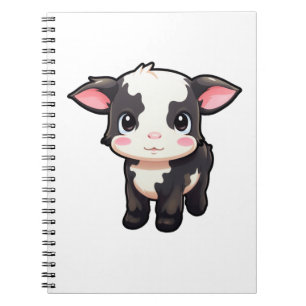 Caderno Espiral Ilustração da vaca de desenho animado