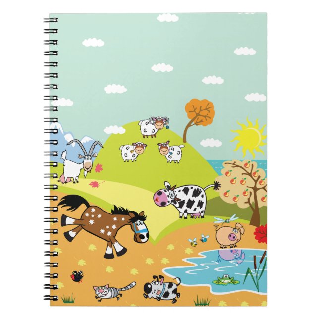 Caderno Espiral ilustração das crianças (Frente)