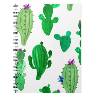 Caderno Espiral Ilustração de aquarelas do cacto do deserto de tin