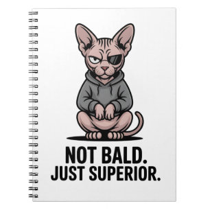 Caderno Espiral Ilustração de Atitude de Gato Sphynx Superior