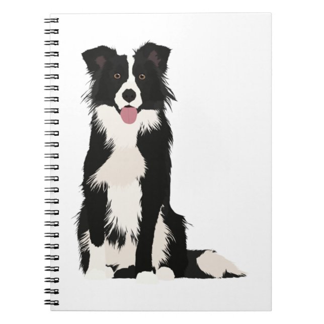 Caderno Espiral Ilustração de Borda Collie! (Frente)