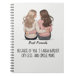 Caderno Espiral Ilustração de Cabelo e Roupas de Melhores Amigas V