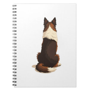 Caderno Espiral Ilustração de cachorro Border Collie vintage por t