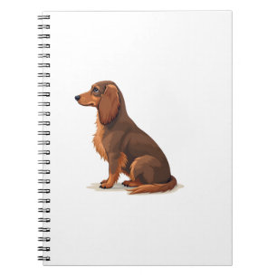 Caderno Espiral Ilustração de cachorro vista traseira de Dachshund