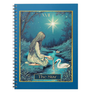 Caderno Espiral Ilustração de Carta de Tarot, A Estrela