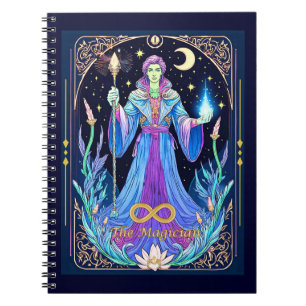 Caderno Espiral Ilustração de Carta de Tarot, O Mago