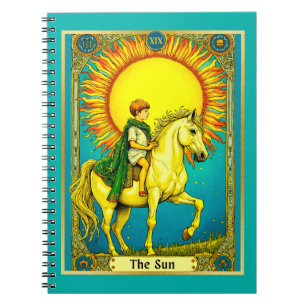 Caderno Espiral Ilustração de Carta de Tarot, O Sol
