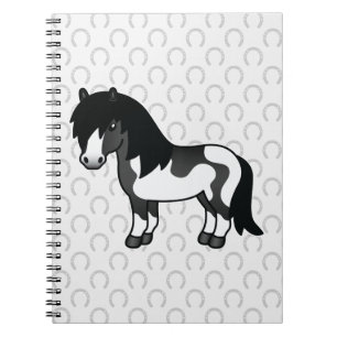 Caderno Espiral Ilustração de Cartoon de Pinto Negro Shetland