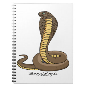 Caderno Espiral Ilustração de cobra da cobra castanha 