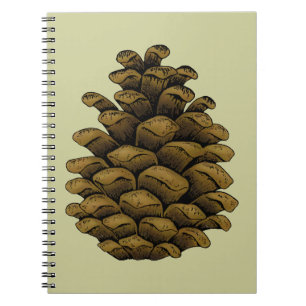Caderno Espiral Ilustração de cone de pinho