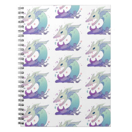 Caderno Espiral Ilustração de Criatura Marinha Pastel