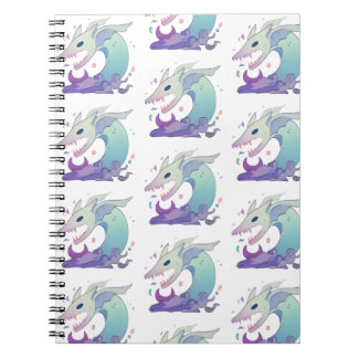 Caderno Espiral Ilustração de Criatura Marinha Pastel