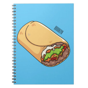 Caderno Espiral Ilustração de desenho animado burrito