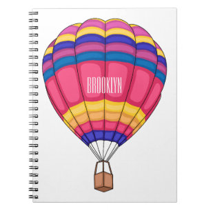 Caderno Espiral Ilustração de desenho animado com balão de ar quen