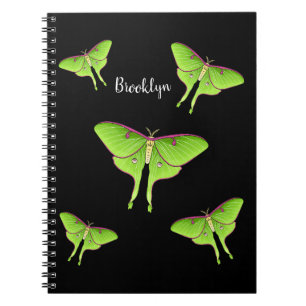 Caderno Espiral ilustração de desenho animado da mariposa Luna