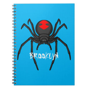 Caderno Espiral Ilustração de desenho animado da viúva negra as