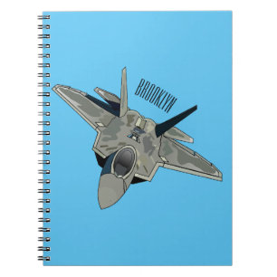 Caderno Espiral Ilustração de desenho animado de aeronaves de comb